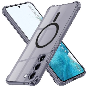   Samsung S22 5G - Hátlap tok - (átlátszó-fekete) - Shockproof Szilikon - Techsuit