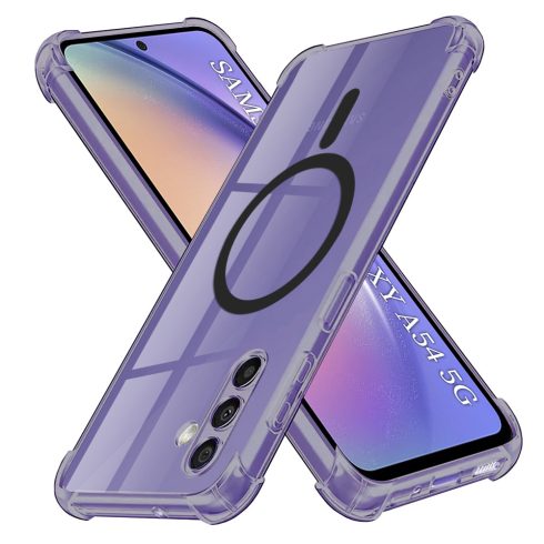 Samsung A54 - Hátlap tok - (átlátszó-fekete) - Shockproof Szilikon - Techsuit
