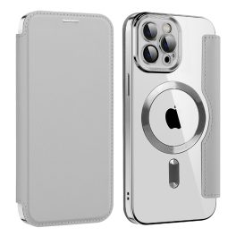 iPhone11 - Notesz tok MagSafe - ezüst - Techsuit