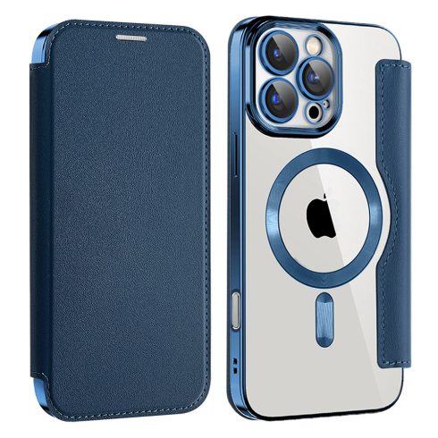iPhone16 Pro - Notesz tok MagSafe - (kék) - Techsuit