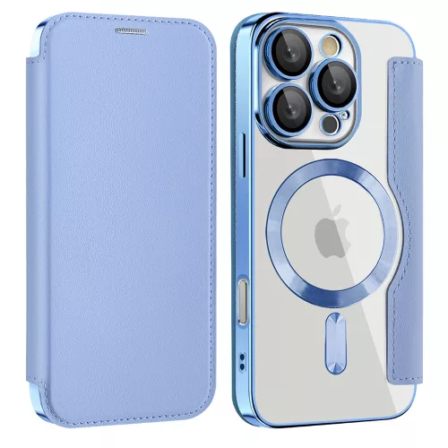 iPhone16 Pro - Notesz tok MagSafe - világoskék - Techsuit