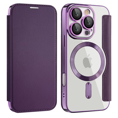 iPhone16 Pro - Notesz tok MagSafe - (lila) - Techsuit