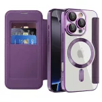 iPhone16 Pro - Notesz tok MagSafe - lila - Techsuit