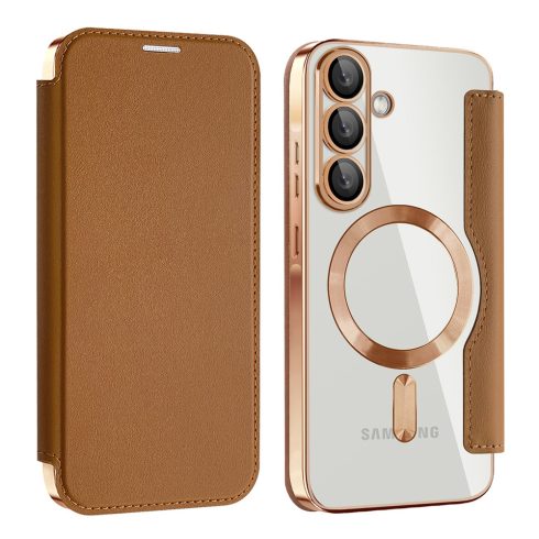 Samsung A56 5G - Notesz tok MagSafe - (barna) - Techsuit