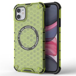   iPhone11 - Hátlap tok MagSafe - zöld - Techsuit HoneyComb Shield