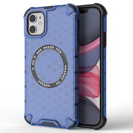   iPhone11 - Hátlap tok MagSafe - kék - Techsuit HoneyComb Shield
