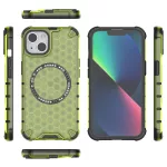 iPhone13 - Hátlap tok MagSafe - zöld - Techsuit HoneyComb Shield