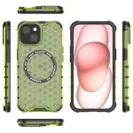 iPhone14 - Hátlap tok MagSafe - zöld - Techsuit HoneyComb Shield