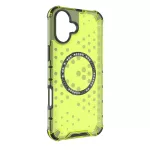 iPhone16 - Hátlap tok MagSafe - zöld - HoneyComb Shield - Techsuit