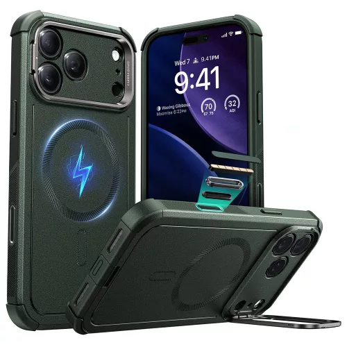 ESR - Cyber Armor Kickstand tok - iPhone 17 Pro - Green (zöld)