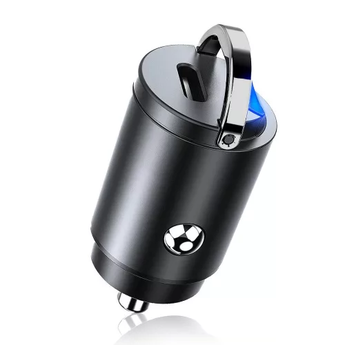 Autós adapter - 30W - USB-C - fekete - Techsuit NanoVolt (C5)