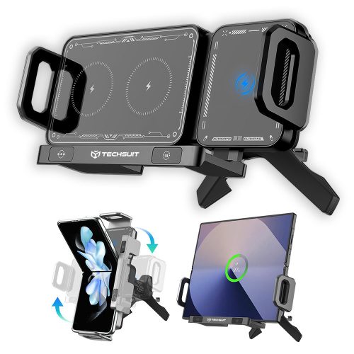 Autós tartó MagSafe - szellőzőbe - fekete - Techsuit ModoDock (SW1) Flipp/F