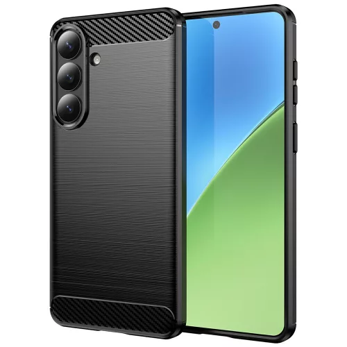 Samsung S26 Plus - Hátlap tok - fekete - Carbon Silicone - Techsuit