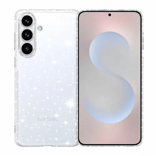 Samsung S26 Plus - Hátlap tok - átlátszó-csillámos - SparkleSkin - Techsuit