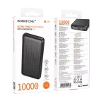 Powerbank - 10000 mAh-2xUSB-A,USB-C, Micro-USB-fekete-Borofone (BJ78)