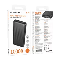   Powerbank - 10000 mAh-2xUSB-A,USB-C, Micro-USB-fekete-Borofone (BJ78)