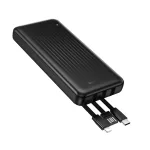 Powerbank - 10000 mAh -USB,USB-C,Lightning kábel - fekete - Borofone (BJ79)