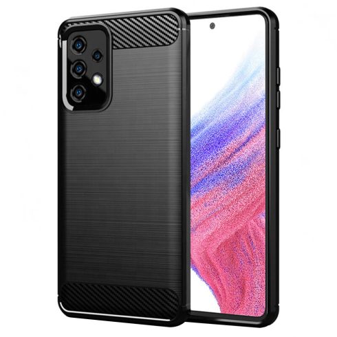 Techsuit - Hátlap tok - Carbon Szilikon - Samsung Galaxy A53 5G - Black (fekete)