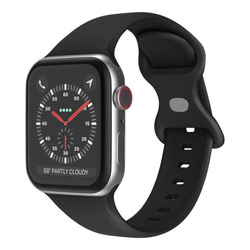 Techsuit - Watchband (W031) - Apple Watch 1/2/3/4/5/6/7/8/9/10/SE/SE 2 (38/40/41/42mm) - Black (fekete)