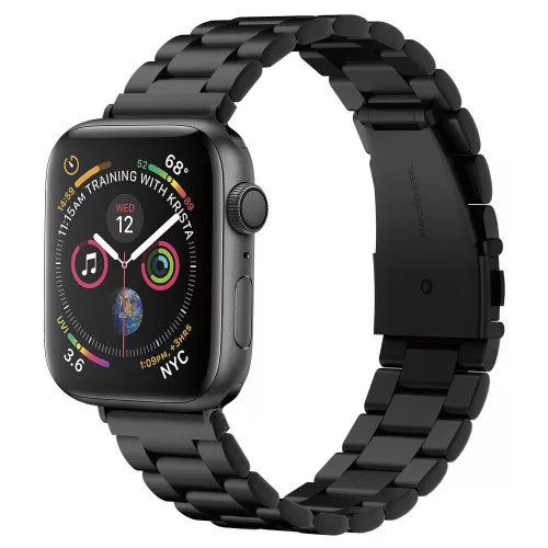 Óraszíj - Apple Watch (42/44/45/46/49mm) - fekete - Spigen Modern Fit