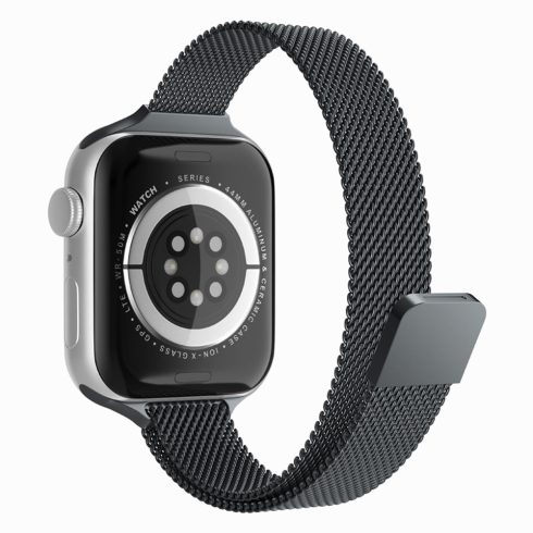 Techsuit - Watchband (W034) - Apple Watch 1/2/3/4/5/6/7/8/9/10/SE/SE 2/Ultra/Ultra 2 (42/44/45/46/49mm) - Black (fekete)