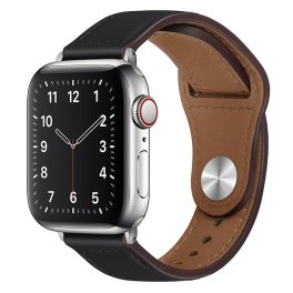   Techsuit - Watchband (W033) for MEN - Apple Watch 1/2/3/4/5/6/7/8/9/10/SE/SE 2 (38/40/41/42mm) - Black (fekete)