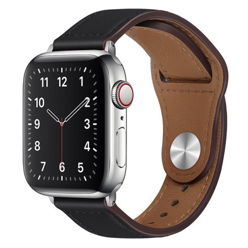 Techsuit - Watchband (W033) for MEN - Apple Watch 1/2/3/4/5/6/7/8/9/10/SE/SE 2 (38/40/41/42mm) - Black (fekete)