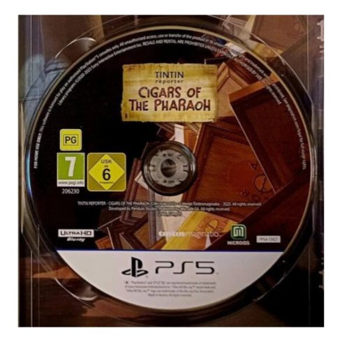 Konzol játék, PS5 Tintin Reporter Cigars of the Phar használt Boritónélküli