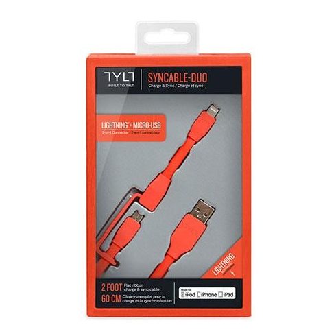 TYLT micro USB kábel Lightning adapterrel 60cm (piros) MFI