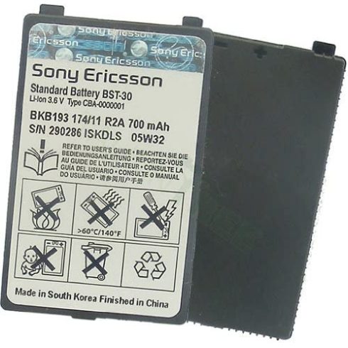 Sony Ericsson (BST-30) gyári akkumulátor K700,K300,J210 Li-Ion 700 mAh (gy)