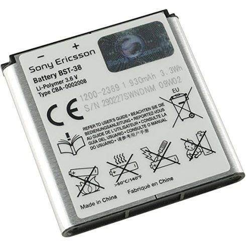 Sony Ericsson (BST-38) gyári akkumulátor W580,S500 Li-Polymer 930mAh (gy)