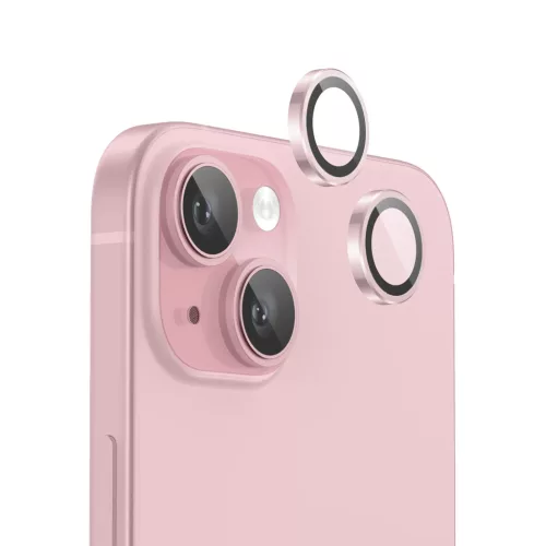 Kameravédő üveg, Apple iPhone 15/15+ (pink)