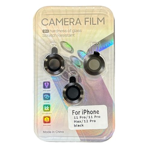 Kameravédő, Apple iPhone 11Pro/11 Max/12 Pro (fekete)