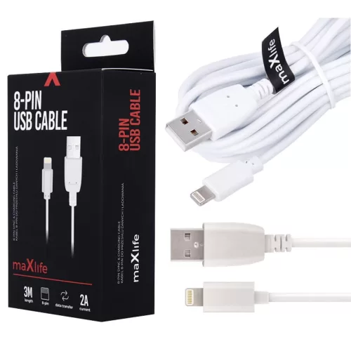 Hálózati Töltő - USB-A - Micro usb3A 1M (fehér) - Maxlife MXTC-01