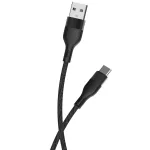 Adatkábel - 1M - USB-A - USB-C - szött - fekete - MaxLife MXUC-07
