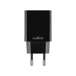 Hálózati adapter - 4,8A - 2x USB-A - fekete - Maxlife MXTC-12