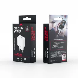   Hálózati adapter - 20W - USB-C - fehér - Maxlife MXTC-13-20C