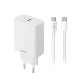   Hálózati töltő - 20W - USB-C + USB-C - fehér - Maxlife MXTC-10-20C