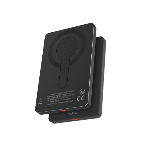 Power Bank, MaXlife MagSafe 15W 5000 mAh (fekete)