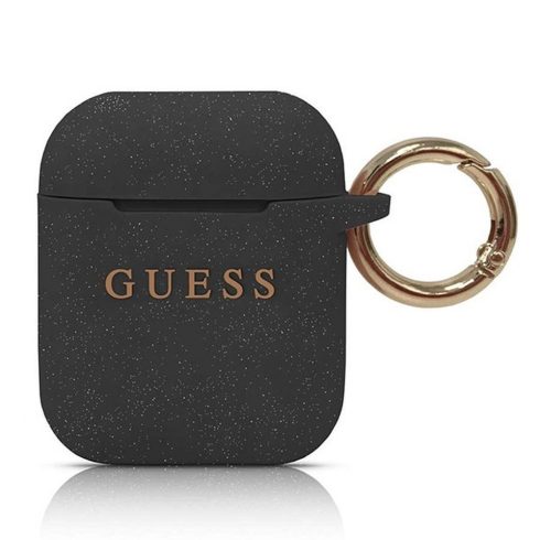 GUESS case for APPLE AirPods 1/2 GUACCSILGLBK (Silicone Glitter) black