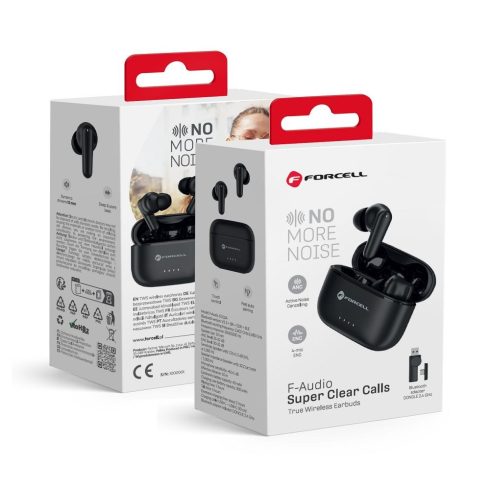 FORCELL F-AUDIO Super Clear Calls wireless headphones bluetooth TWS ANC + ENC + DONGLE black