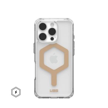   Case (UAG) Urban Armor Gear Plyo compatible with MagSafe for IPHONE 16 Pro ice / gold