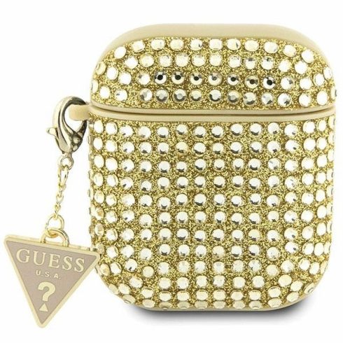 GUESS case for APPLE AirPods 1/2 GUA2HDGTPD (Rhinestone Triangle Charm) gold