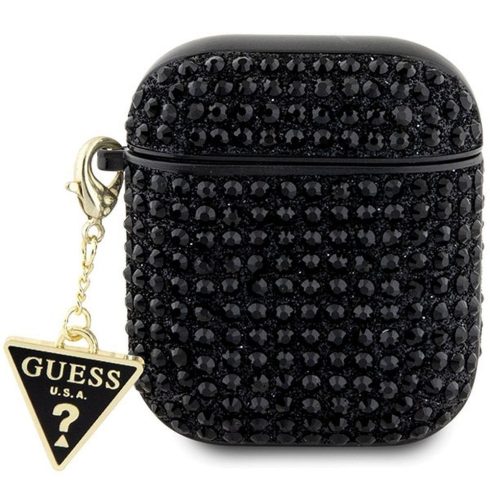 GUESS case for APPLE AirPods 1/2 GUA2HDGTPK (Rhinestone Triangle Charm) black