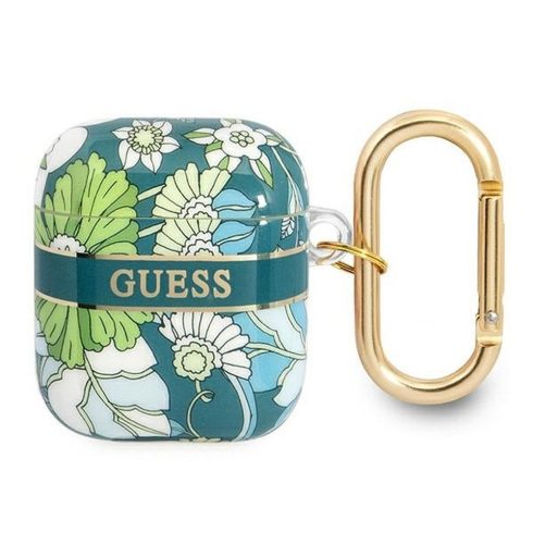 GUESS case for APPLE AirPods 1/2 GUA2HHFLN (Flower Strap Collection) green