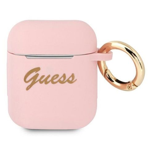 GUESS case for APPLE AirPods 1/2 GUA2SSSI (Silicone Vintage Script) pink