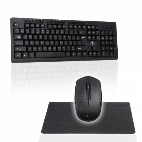 ART wireless computer set keyboard QWERTY + mouse + mousepad 2,4G AK-48A black