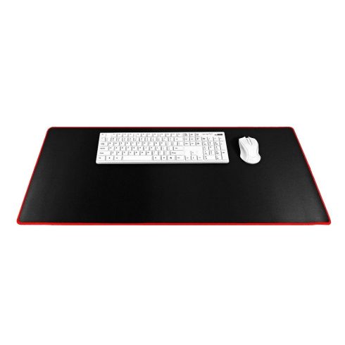 Gaming mouse and keyboard pad 900 x 400 x 3 mm black with red stitching