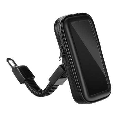 Motorcycle holder for mobile phone waterproof with zip ( 4,8" - 5,5" ) black