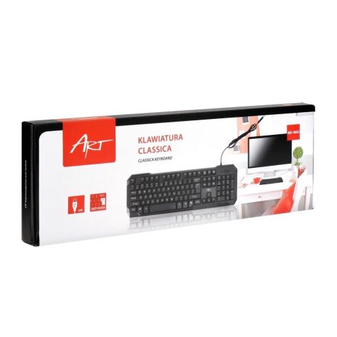 ART wire keyboard USB A QWERTY AK-46U black